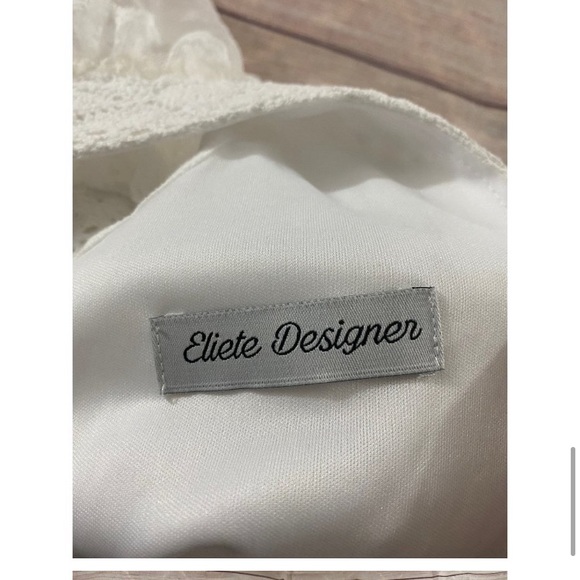 Elite Designer White Maxi Dress - Large - Picture 5 of 6